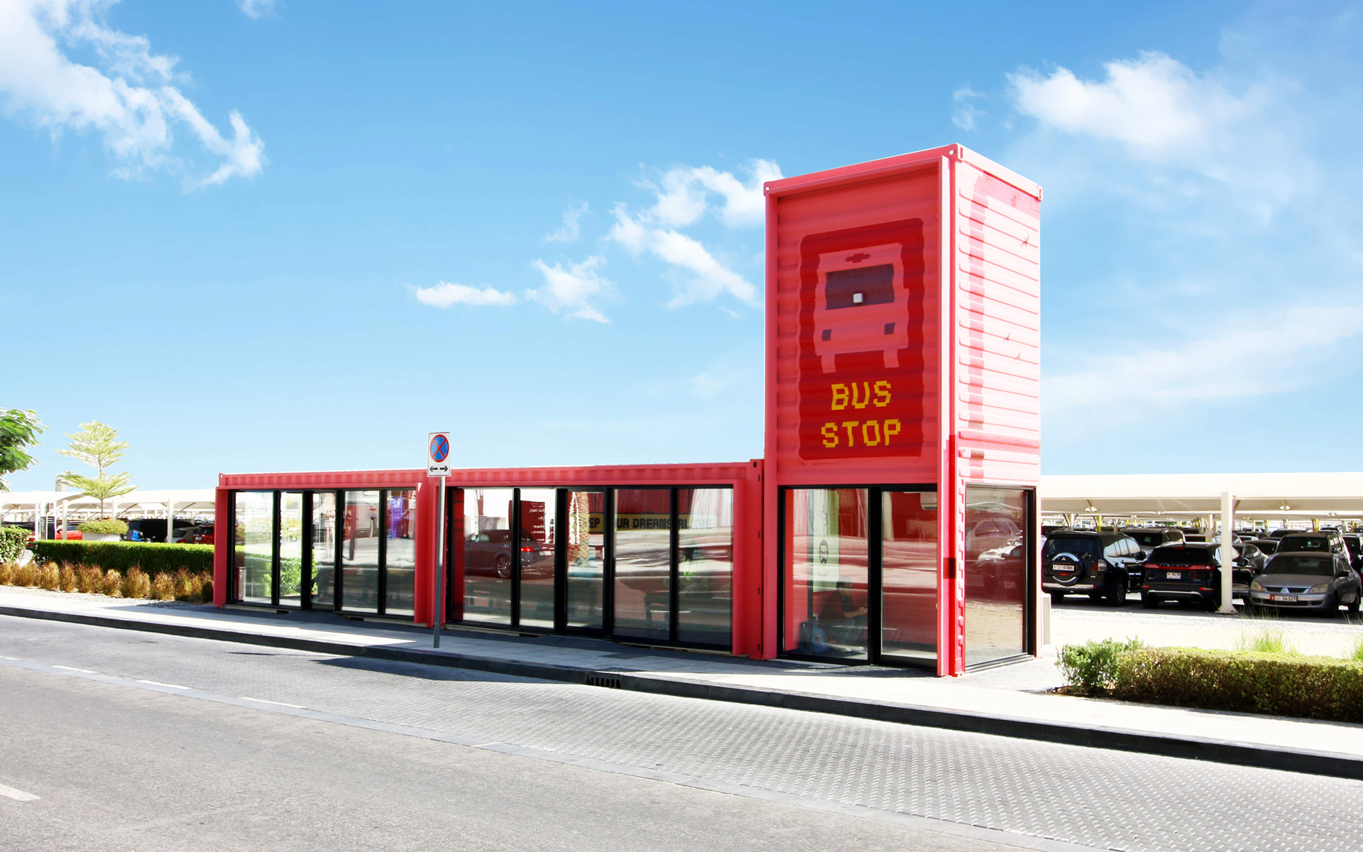 CONTAINER BUS SHELTER in UAE by qubes