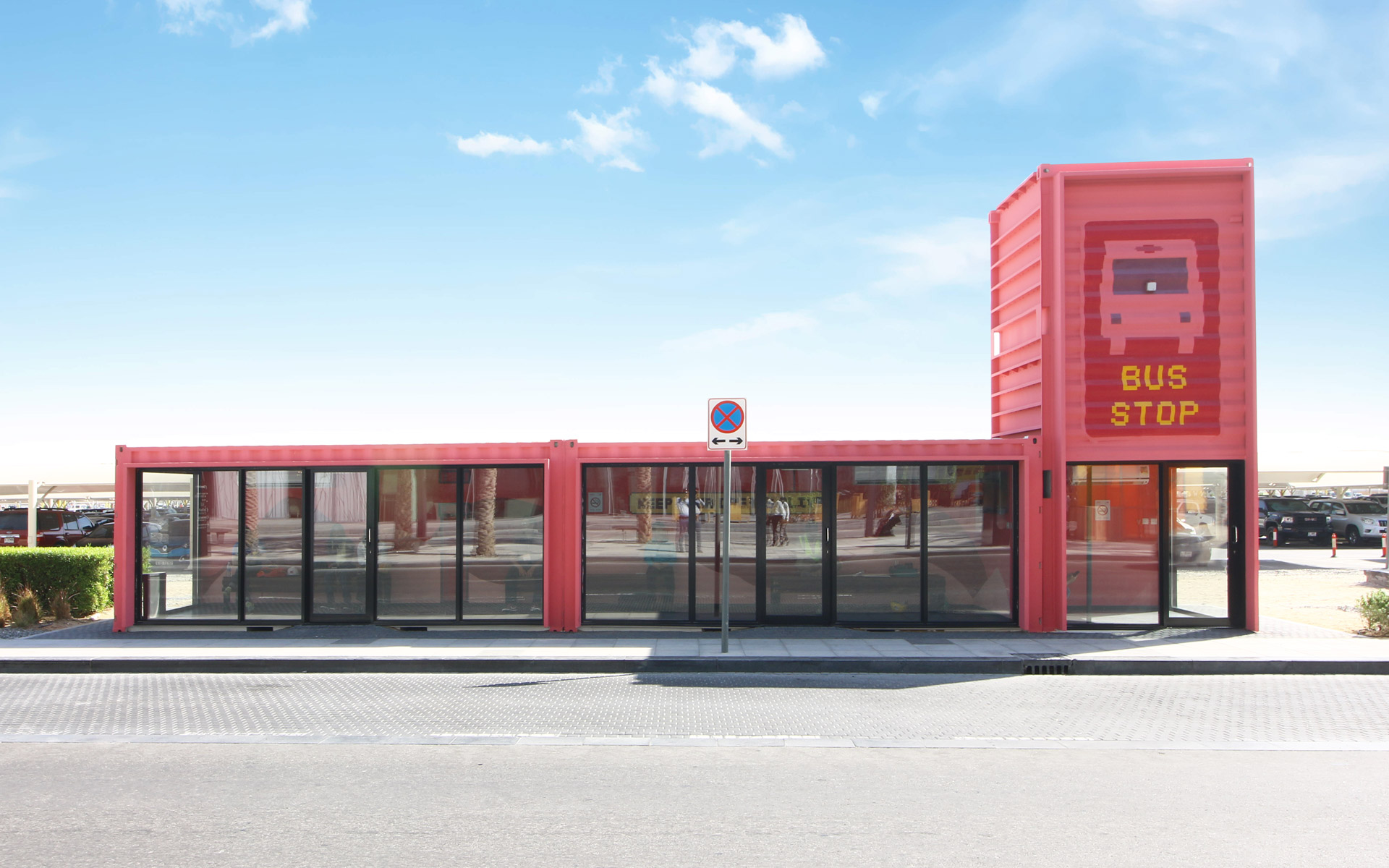 CONTAINER BUS SHELTER in UAE by qubes